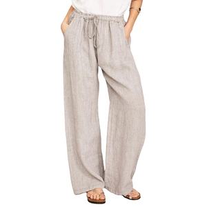 Tianmanni — <span class=keywords><strong>pantalon</strong></span> taille haute pour femme, évasé, en lin, à jambes larges, collection 100% - Product Image 2