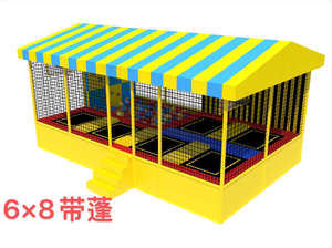 Piccolo <span class=keywords><strong>Parco</strong></span> Giochi Morbido al Coperto con Trampolino per Bambini, Percorso Ninja Warrior, Attrezzatura con Fossa di Schiuma per Uso in Parchi - Product Image 3