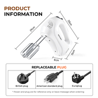 Batteur sur socle électrique automatique MOSEENER 5 vitesses, mixeur portatif rechargeable pour cuisine, batteur à œufs, mixeur commercial pour aliments