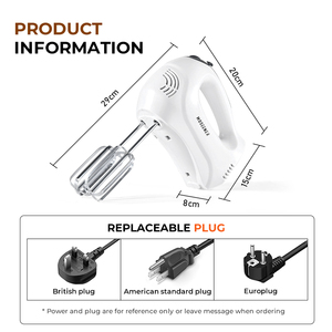 Moseener 5-Tốc độ Tự Động Điện Đứng Mixer Xách Tay Có Thể Sạc Lại Tay Mixer Cho Nhà Bếp Trứng Beater Máy Trộn Thương Mại Thực Phẩm - Product Image 5