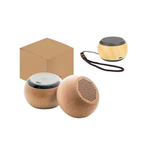 Bluetooth Portabel Luar Ruangan, Speaker Kotak Bass Surround Mini Loudspeaker Stereo Kolom Portabel Bluetooth Kayu Asli untuk Pesta Rumah