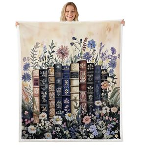 Vintage Floral Book Flannel <b>Blanket</b> <b>Throw</b> <b>Blanket</b> Nap <b>Blanket</b> Super Soft Machine Washable for Home Office Nap Custom Print - Product Image 1
