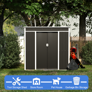 Abri de jardin stable à <span class=keywords><strong>pente</strong></span> unique anti-UV Abri en métal pour le stockage et l'extérieur de la maison - Product Image 6