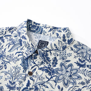 Chemise décontractée et d'extérieur à manches courtes en popeline 100% coton, impression numérique personnalisée de haute qualité avec logo - Product Image 1