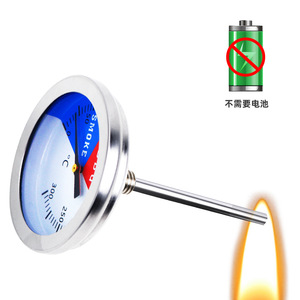 เทอร์โมมิเตอร์วัดอุณหภูมิเตาอบแบบไบเมทัลลิก Xiuyuan 0 ถึง 300 องศาเซลเซียส สำหรับทำบาร์บีคิว พร้อมหัววัดสแตนเลส - Product Image 4