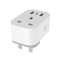 Prise intelligente WiFi Tuya standard britannique avec 2 ports, télécommande, charge USB, 13A, cuivre, IP20, commande vocale Alexa