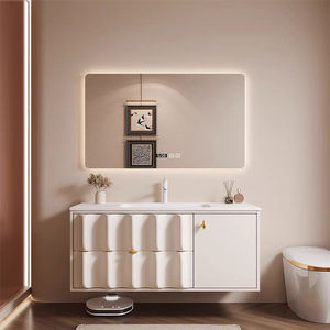 Venta directa de fábrica con tocador de material de PVC Gabinetes de baño de estilo moderno a la venta Iluminación de tocador de baño - Product Image 1