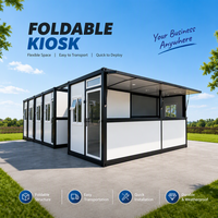 Kiosque pliable et extensible, café mobile préfabriqué modulaire, stand alimentaire extérieur pour parc, rue commerçante