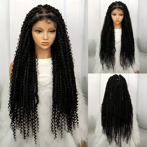 Peluca de Cabello Trenzado a Mano con Encaje Completo, Estilo <span class=keywords><strong>Passion</strong></span>, de 18-36 Pulgadas, Rizado con Ondas de Resorte, para Mujeres Afroamericanas, Peluca Trenzada en Stock - Product Image 2