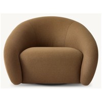 Fauteuil pivotant d'intérieur luxueux à siège bas avec accoudoirs cascade, chaise moderne pour salon, mobilier de canapé