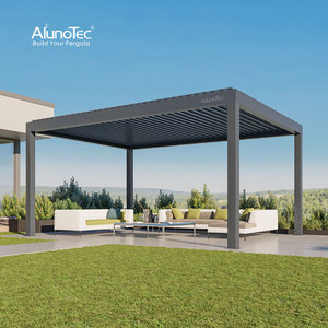 Thanh lịch vườn pergola nhôm không thấm nước <span class=keywords><strong>gazebo</strong></span> thiết kế hiện đại với ánh sáng LED - Product Image 1