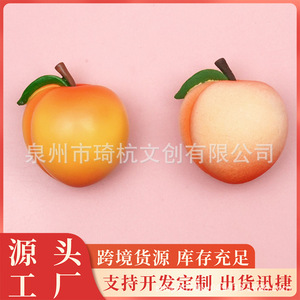 Imán de Resina para Refrigerador con Diseño de Durazno Amarillo, Adhesivo Magnético Decorativo con Diseño Realista de Fruta en 3D, Paquete Individual - Product Image 5