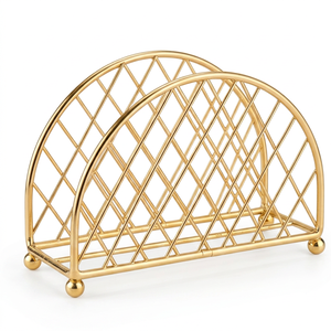 Porte-serviettes debout en métal doré porte-papier de soie organisateur pour hôtel et restaurant dîner Table décor - Product Image 1