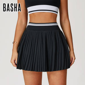 Yaz kontrast renk pilili kısa etek, yüksek belli A-line Fitness ve spor kısa etek, anti-pozlama tenis etek - Product Image 4