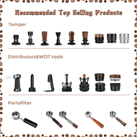Geoptimaliseerde draagbare espresso koffiedistributeur 51mm 53mm 58mm walnoot gravity koffiepoederdistributeur tamper set