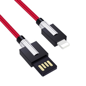 Nouvelle Arrivée En Nylon Tressé Double Face Rond Bouchon Aveugle 2.4A Chargeur Rapide Usb Réversible Câble pour <span class=keywords><strong>iPhone</strong></span> - Product Image 2