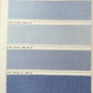 Tissu en denim tissé épais, respirant, teint uni, avec finition polie, pour robes, chemises et uniformes pour filles - Product Image 1