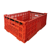 Grande caisse à fruits pliable, boîte en plastique à mailles empilable, robuste pour le stockage, le déménagement, les fruits et autres articles