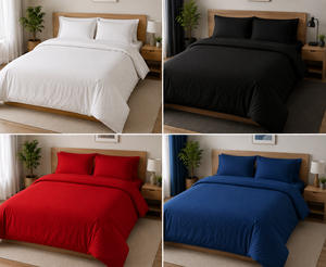 Housse de couette d'hôtel en coton 100% teint uni de haute qualité, ensemble de literie de luxe doux et personnalisé, vente en gros pour hôpitaux et centres de villégiature - Product Image 6