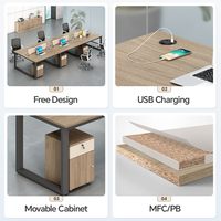 Bureau modulaire 2 4 6 8 places Mobilier de bureau en bois Portable Advance Music Studio Office Workstation Organisateur de bureau