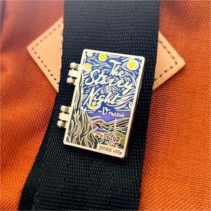 باب شخصي مفتوح تصميم سماء ليلية تجريدي مفصلي مفصلي 2D 3D صلب المينا شارة دبوس ذهبي لتزيين الحقيبة - Product Image 2