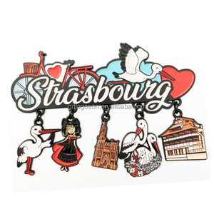 Autocollants de Réfrigérateur en Métal Personnalisés Strasbourg Tourisme Souvenirs Cigogne Blanche <span class=keywords><strong>Alsace</strong></span> Cadeaux de Voyage France Aimants pour Réfrigérateur - Product Image 1