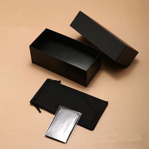 Ensemble d'emballage de lunettes de soleil noires de haute qualité avec logo personnalisé, étui rigide pour lunettes avec pochette et chiffon - Product Image 2