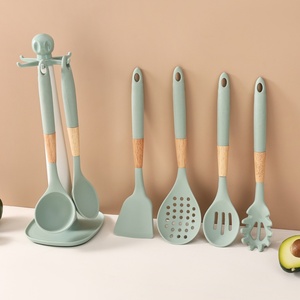 Wholesale 7-Pieces <b>Silicone</b> Kitchen Utensils Spatula Spoon Rotating Storage Rack Cooking Kitchenware Set Kitchen <b>Tool</b> Set - Product Image 6
