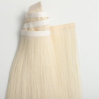 Extensions de cheveux humains Premium Remy Raw Virgin INDIAN HAIR, lisses, double épaisseur, longues, Genius Tape Weft, couleur platine blanc, doux