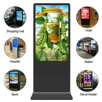 Support au sol Signalisation numérique et affichage Android WIFI IPS Écran tactile Kiosque Intérieur FHD LCD Lecteurs d'affichage publicitaire intelligents