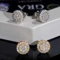 DE 9.7mm Hip Hop Moissanite anting Cluster desain Cluster VVS1 Moissanite anting Cluster bunga warna D anting-anting Moissanite