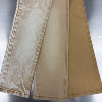 Tissu en denim extensible de haute qualité en coton et polyester BW9.7 oz, couleur abricot