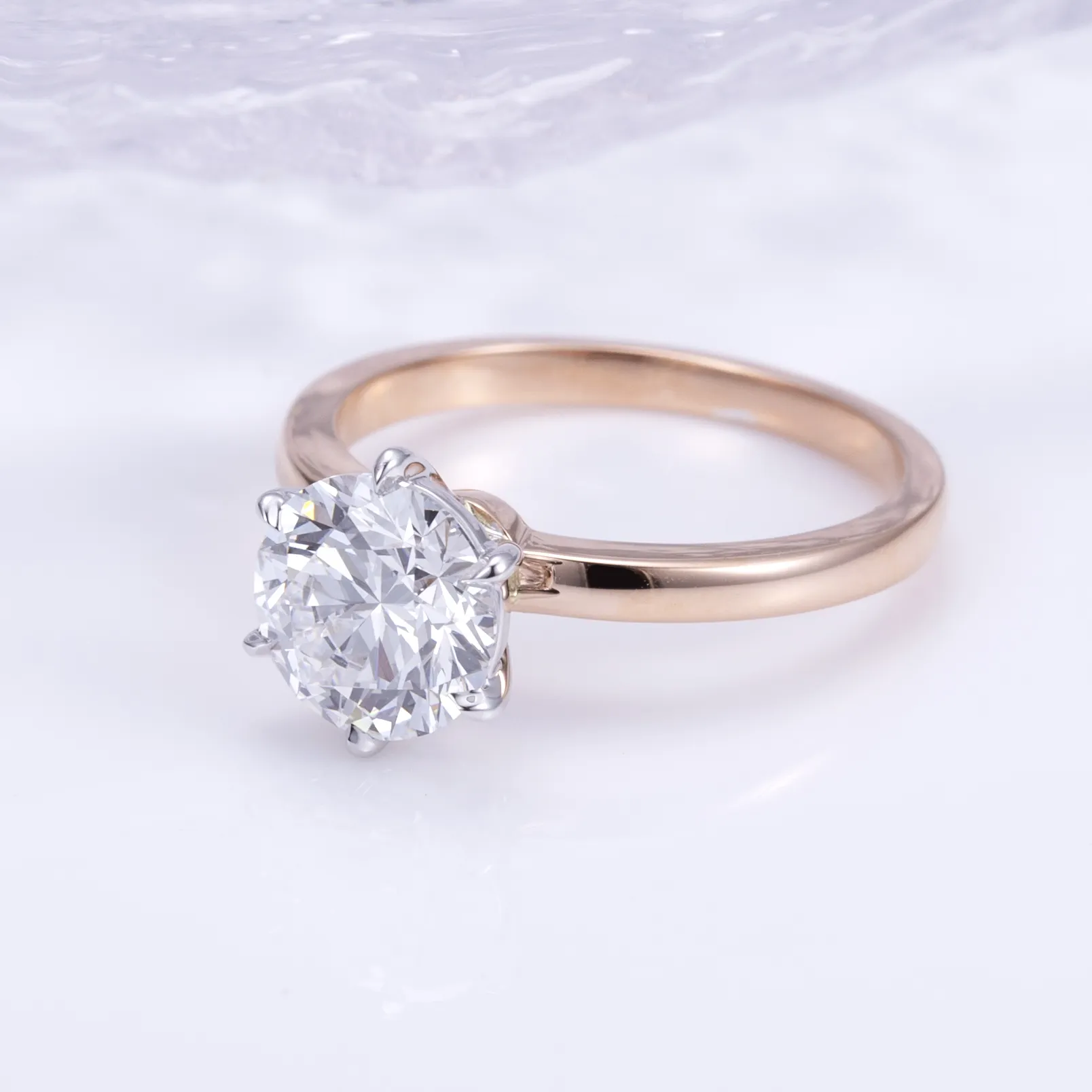 Custom 18k gold 1.81CT round cut lab diamond wedding eternity with lab grown diamond engagement ring