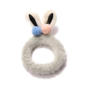 ربطات شعر مرنة عالية الجودة بتصميم كرتوني لطيف للأطفال، منتج جديد لشتاء 2026، رباط مطاطي بتصميم أذن أرنب من الفرو، إكسسوارات شعر للفتيات الصغيرات - Product Image 5