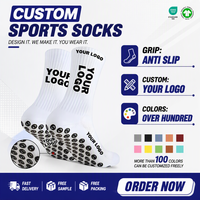 Chaussettes de football personnalisées antidérapantes avec logo tricoté et bande adhésive pour adultes – Vente en gros