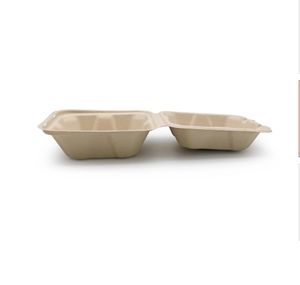 Respetuoso con el medio ambiente personalizado blanco 6 pulgadas Biodegradable caña de azúcar bagazo hamburguesa caja de concha Donut pastelería pastel embalaje contenedor de alimentos - Product Image 4