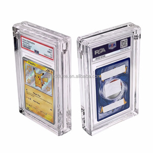 Caja expositora acrílica moderna con tapa magnética para tarjetas clasificadas, 99% de bloqueo UV, apilable, fácil montaje, almacenamiento de escritorio - Product Image 1