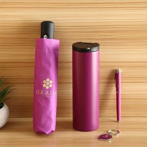 Custom Logo <b>Gift</b> <b>Set</b>: Insulated Tumbler, Notebook & Keychain - Perfect Corporate <b>Gifts</b> - Product Image 2