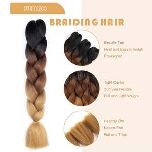 Extensions de cheveux synthétiques Yaki de 24 pouces pour <span class=keywords><strong>tresses</strong></span> jumbo, 100g, vente chaude, pour <span class=keywords><strong>tresses</strong></span> africaines au crochet, vente en gros - Product Image 2