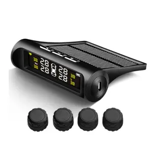 שמש כוח טעינה דיגיטלי LCD תצוגה אוטומטי אבטחת חיצוני פנימי רכב צמיג לחץ ניטור מערכת - Product Image 1