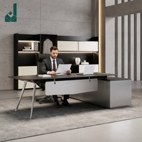 Bureau de direction professionnel JQYX MFC avec pieds en acier inoxydable, moderne, facile à assembler, poste de travail durable pour suite de bureau de direction