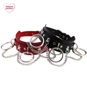 Gargantilla de Cuero Negra para Mujer, Collar Gótico Punk <span class=keywords><strong>con</strong></span> Cadena, Estilo Harajuku, Gargantilla Vegana Sexy, Joyería Gótica para Chicas - Product Image 4