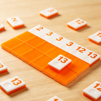 Jeu de Mahjong en Acrylique Gravé Orange Néon, Cubes de Rummy, Jeu de Table Moderne pour Amateurs de Jeux de Société