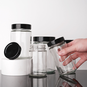 Thả 1oz 3oz 5oz 8oz 12oz lọ thủy tinh tròn có nắp đậy mua lọ thủy tinh chất lượng" - Product Image 1