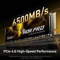 قرص صلب داخلي Lexar ThorPro SSD PCIe4.0 NVMe M.2 2280 بسرعة قراءة/كتابة تصل إلى 7000/6000 ميجابايت/ثانية متوافق مع أجهزة الكمبيوتر المكتبية والمحمولة