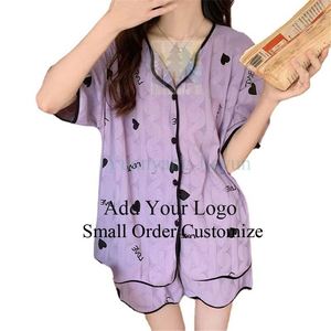 Set Pigiama in Seta Satinata da Donna, Due Pezzi, Abbigliamento da Notte e Loungewear con Bottoni, Camicia da Notte per <span class=keywords><strong>Donne</strong></span> - Product Image 3