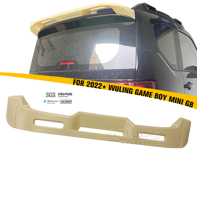 HS Car Bumper Parts ABS Plastic Carbon Fiber Looks Rear Window Roof Spoiler Wing for Wuling HongGuang Mini EV GB Version 2022+