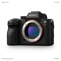 Appareil photo hybride plein format Sony Alpha 7R V A7R5 en gros, 61,0 MP, autofocus IA, vidéo 8K, IBIS 8 fentes, fournitures professionnelles pour studio