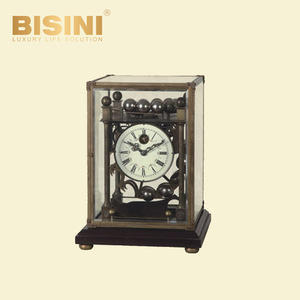 Piccolo squisito antico <span class=keywords><strong>pendolo</strong></span> anteriore scheletro <span class=keywords><strong>orologio</strong></span> da tavolo scheletro <span class=keywords><strong>orologio</strong></span> da tavolo meccanico gear clock Glass cover prospettiva - Product Image 6