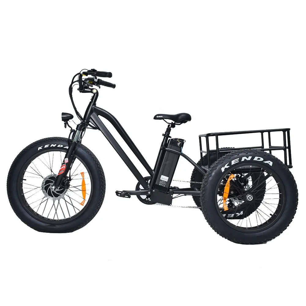 Bici elettrica cargo per adulti con cestello tre ruote cargo a lungo raggio bici elettrica bici elettrica per adulti triciclo cargo